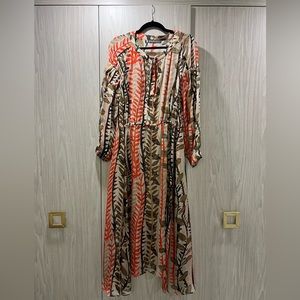 Sheer Midi/Maxi Alberta Ferretti dress in tropical print